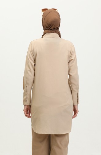 Düğmeli Tunik 4820-01 Bej