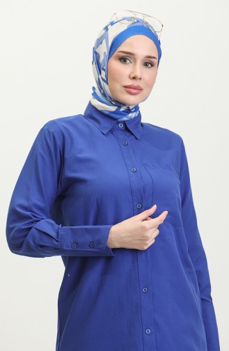 Düğmeli Tunik 4820-02 Saks