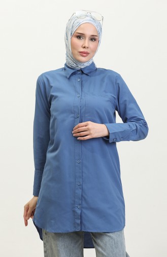 Buttoned Tunic 4820-04 Light Navy Blue 4820-04