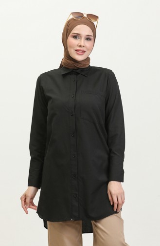 Düğmeli Tunik 4820-05 Siyah