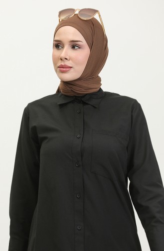 Düğmeli Tunik 4820-05 Siyah