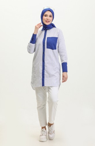 Striped Garnished Tunic 4821-01 Saks 4821-01