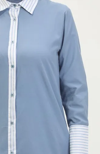 Striped Garnished Tunic 4823-08 Indigo 4823-08