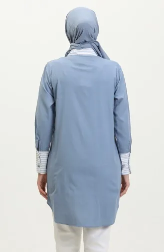Striped Garnished Tunic 4823-08 Indigo 4823-08