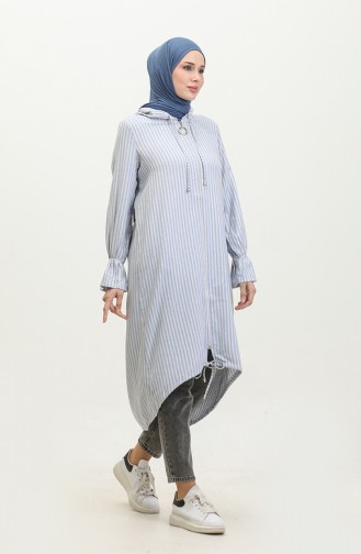 Striped Hijab Cape 0137-03 Blue 0137-03