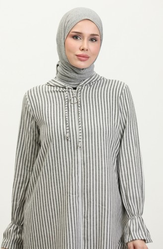 Gestreifter Hijab-Umhang 0137-04 Schwarz 0137-04