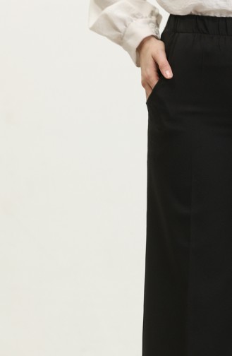 Pantalon En Tissu Grande Taille Femme Jambe Large 4895 Noir 4895.siyah