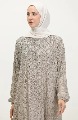 Robe Longue De Tous Les Jours Pour Femmes Grande Taille Motif Croustillant Pour Mère 8408 4 Pierres 8408-4.Taş