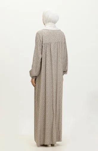 Robe Longue De Tous Les Jours Pour Femmes Grande Taille Motif Croustillant Pour Mère 8408 4 Pierres 8408-4.Taş