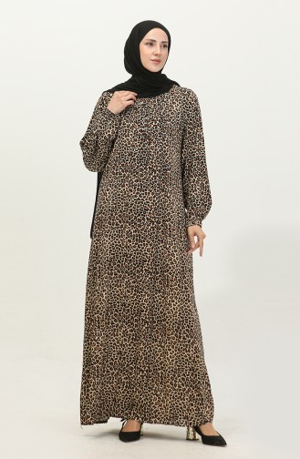 Großes Viskose-Hijab-Kleid Für Damen 8408 Hellbraun 8408.TABA