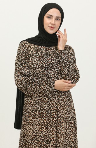 Großes Viskose-Hijab-Kleid Für Damen 8408 Hellbraun 8408.TABA