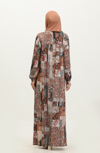 Grote Maat Viscose Hijab-jurk Voor Dames 8408 Mink 8408.vizon