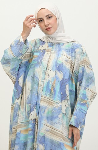 Bat Sleeve Patterned Tunic 0501-01 Blue 0501-01