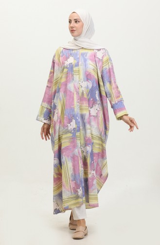 Bat Sleeve Patterned Tunic 0502-01 Pink 0502-01