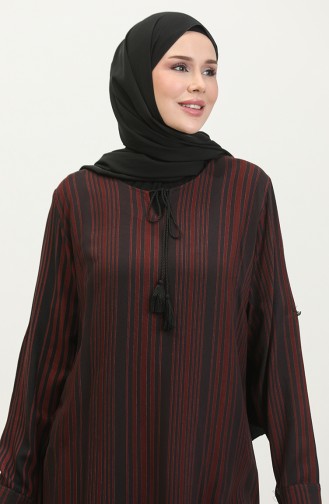 Tunique D`été à Cordes Pour Femmes Vêtement Grande Taille Hijab Rouge Bordeaux 4942 4942.Bordo