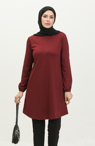 Elastic Sleeve Tunic 8663-06 Dark Plum 8663-06