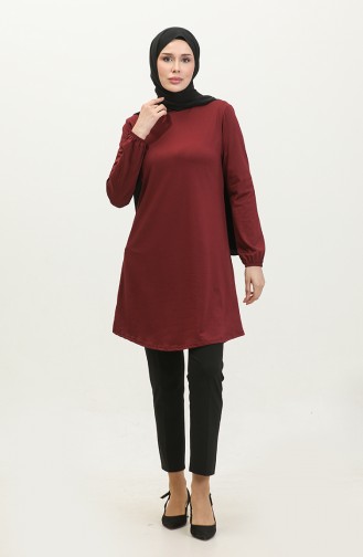 Elastic Sleeve Tunic 8663-06 Dark Plum 8663-06