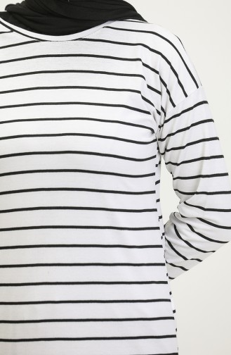 Striped Combed Cotton Tunic 8705A-02 White 8705A-02