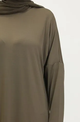 تونيك سادة للمحجبات 8714-01 أخضر عسكري 8714-01