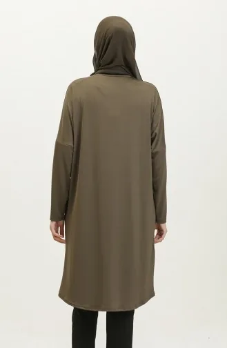 تونيك سادة للمحجبات 8714-01 أخضر عسكري 8714-01