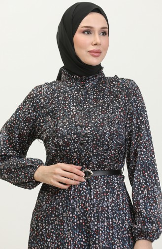 Tunique Détaillée à Volants Noire T1572 891