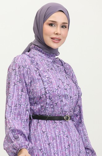 سترة مفصلة بكشكشة أرجواني T1572 892