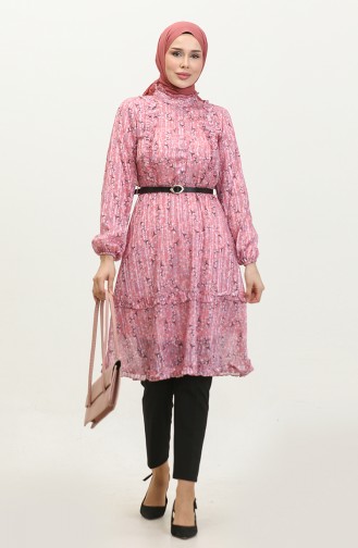 Ruffle Detailed Tunic Pink T1572 893