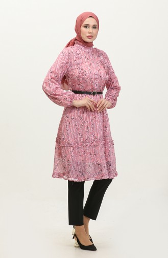 Ruffle Detailed Tunic Pink T1572 893