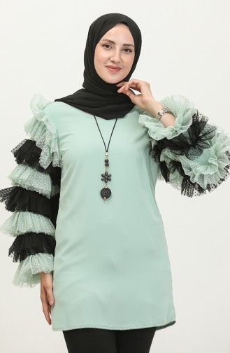 Tunic With Tulle Sleeves Green 199 931