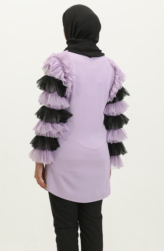 Tunic With Tulle Sleeves Lilac 199 932