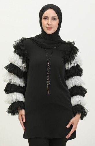Tunic With Tulle Sleeves Black 199 934