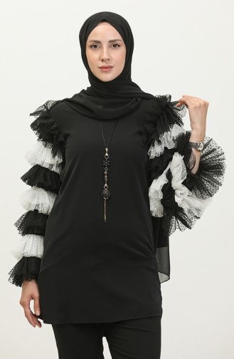 Tunic With Tulle Sleeves Black 199 934