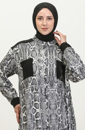 Patterned Large Size Tunic Anthracite T1638 941