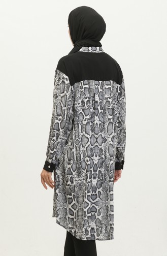 Patterned Large Size Tunic Anthracite T1638 941