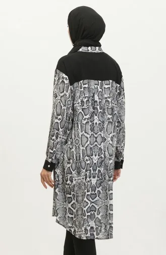 Patterned Large Size Tunic Anthracite T1638 941