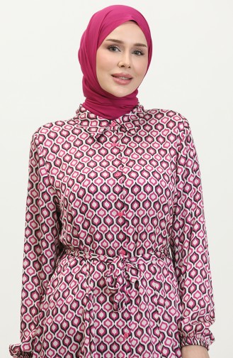 Tunique Satin à Motifs Grande Taille Fuchsia T1696 976