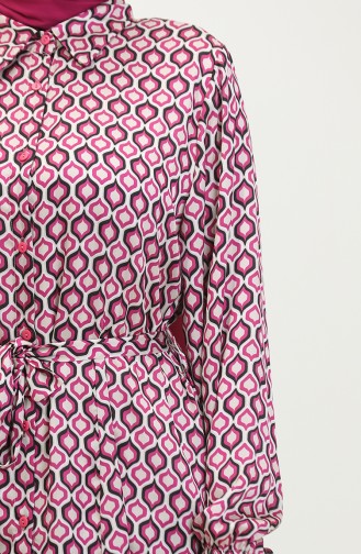 Tunique Satin à Motifs Grande Taille Fuchsia T1696 976