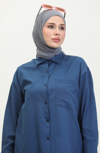 Tuniek Met Zakken 4805-01 Licht Marineblauw 4805-01