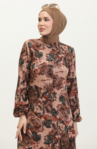 Tunique Hijab A Boutons 0111-03 Vison 0111-03