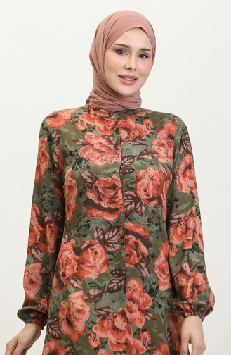 Geknöpfte Hijab-Tunika 0111-04 Khaki 0111-04