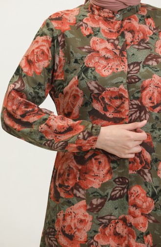 Geknöpfte Hijab-Tunika 0111-04 Khaki 0111-04