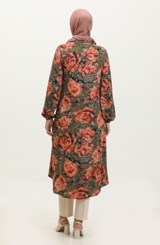 Geknöpfte Hijab-Tunika 0111-04 Khaki 0111-04