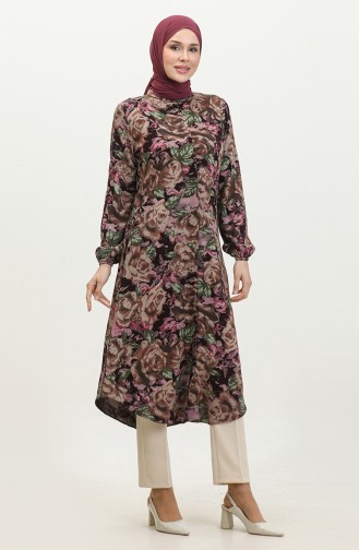 Geknöpfte Hijab-Tunika 0111-06 Lila 0111-06