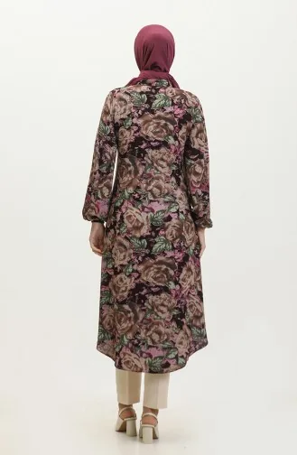 Buttoned Hijab Tunic 0111-06 Purple 0111-06