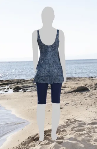 لباس ضيق وملابس سباحة 23611E-01 لون كحلي 23611E-01