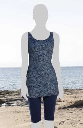 لباس ضيق وملابس سباحة 23611E-01 لون كحلي 23611E-01