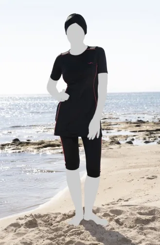 لباس سباحة طويل للحجاب 22800E-02 لون أسود 22800E-02