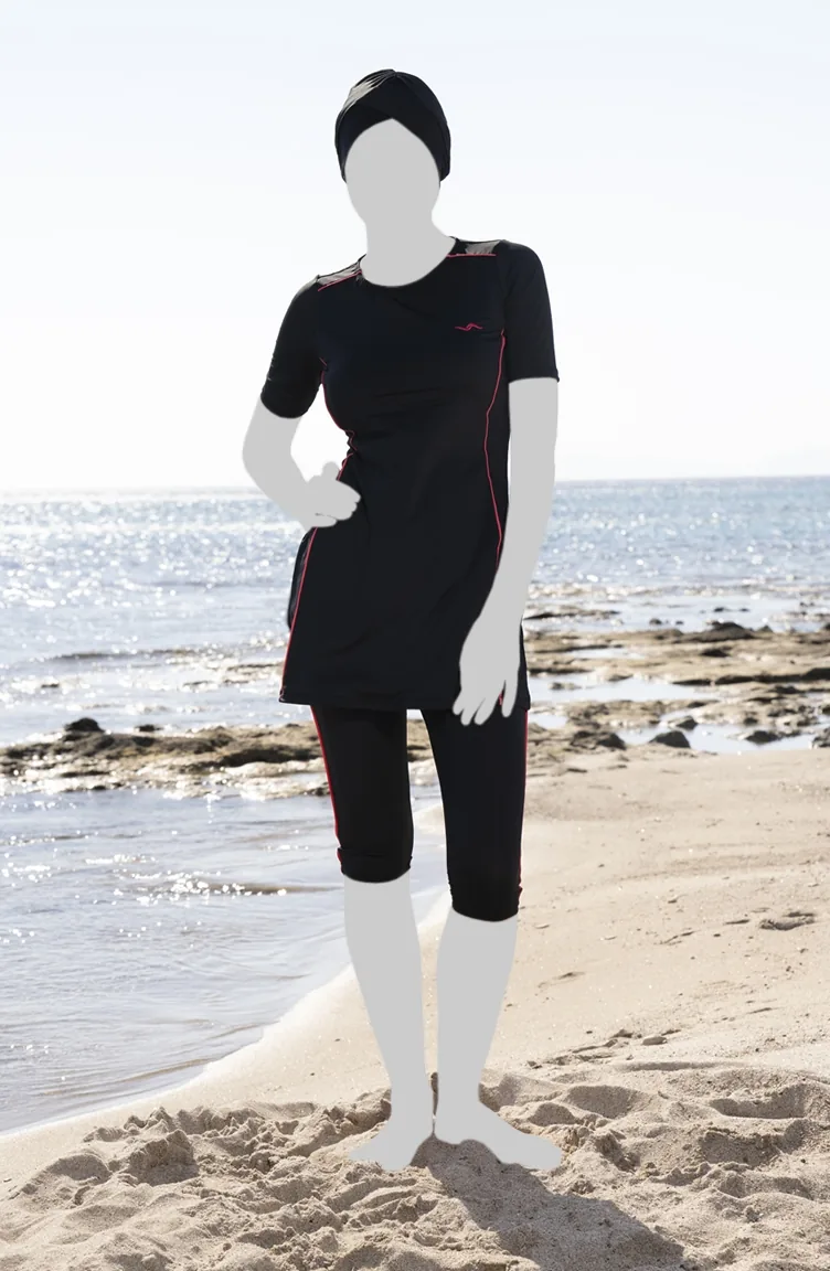 Taytlı Tesettür Mayo 22800E-02 Siyah