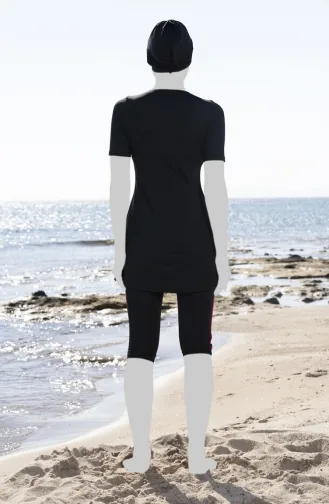 لباس سباحة طويل للحجاب 22800E-02 لون أسود 22800E-02