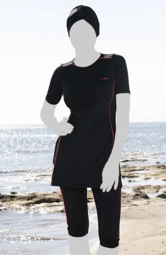 لباس سباحة طويل للحجاب 22800E-02 لون أسود 22800E-02